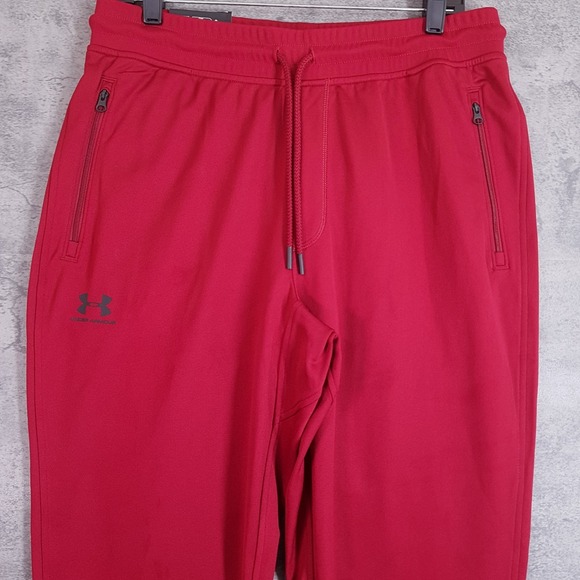 UNDER ARMOUR Sportstyle Tricot Joggers Mens SMALL Maroon Red - Picture 3 of 7